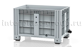 Контейнер iBox сплошной на ножках с краном серый в Нижнем Новгороде