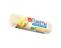 Мешки для мусора 60 л, ароматизированные, Ваниль, бежевые, в рулоне 20 шт., ПНД, 9 мкм, 650х550 мм, GRIFON Aroma, 101-023 V в Нижнем Новгороде
