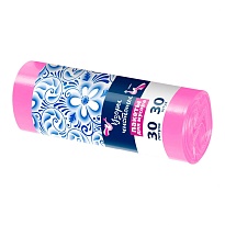 Мешки для мусора 30 л, розовые, в рулоне 30 шт., ПНД, 8 мкм, 560х480 мм, Узоры Чистоты, МУ3605 (ММЭ-30роз) в Нижнем Новгороде