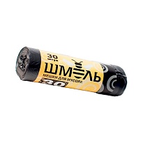 Мешки для мусора 30 л, черные, в рулоне 30 шт., ПНД, 7 мкм, 600х500 мм, ШМЕЛЬ, 4625 в Нижнем Новгороде
