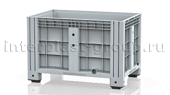 Контейнер iBox сплошной на ножках с пробкой 1 дюйм серый в Нижнем Новгороде