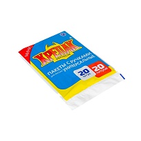 Мешки для мусора 20 л, с ручками, черные, в пачке 20 шт., ПНД, 10 мкм, 550х440 мм, Крепак, 4607075710085 в Нижнем Новгороде
