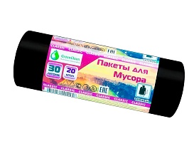 Мешки для мусора 30 л, черные, в рулоне 20 шт., ПНД, 7 мкм, 600х500 мм, MIRPACK Classik, 302040 в Нижнем Новгороде