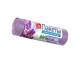 Мешки для мусора 60 л, ароматизированные, Лаванда, сиреневые, в рулоне 20 шт., ПНД, 9 мкм, 650х550 мм, GRIFON Aroma, 101-023 La в Нижнем Новгороде