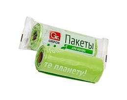 Мешки для мусора 30 л, биоразлагаемые, на втулке, зеленые, в рулоне 20 шт., ПНД, 12 мкм, 600х500 мм, GRIFON Bio, 100-031 в Нижнем Новгороде