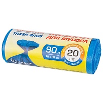 Мешки для мусора 90 л, синие, в рулоне 20 шт., ПНД, 14 мкм, 900х700 мм, LAIMA ULTRA, 607693 в Нижнем Новгороде