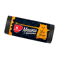 Мешки для мусора 35 л, с ушками, черные, в рулоне 30 шт., ПНД, 10 мкм, 655х500 мм, Comfort, М6064 в Нижнем Новгороде
