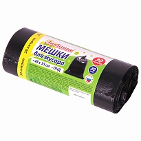 Мешки для мусора 30 л, черные, в рулоне 30 шт., ПНД, 7 мкм, 550х480 мм, Любаша, 608089 в Нижнем Новгороде