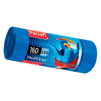 Мешки для мусора 160 л, с ушками, синие, в рулоне 10 шт., ПВД, 30 мкм, 1250х900 мм, PACLAN Multitop, 604064 в Нижнем Новгороде