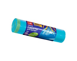 Мешки для мусора 35 л, с завязками, голубые, в рулоне 20 шт., ПНД, 12 мкм, 560х530 мм, GRIFON, 101-061 в Нижнем Новгороде