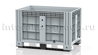 Контейнер iBox сплошной на полозьях с пробкой 1 дюйм серый в Нижнем Новгороде