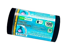 Мешки для мусора 100 л, черные, в рулоне 10 шт., ПВД, 70 мкм, 1000х600 мм, PREMIUM+, 1001076 в Нижнем Новгороде