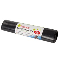 Мешки для мусора 240 л, черные, в рулоне 5 шт., ПВД 30 мкм, 1300х900 мм, Любаша, 605338 в Нижнем Новгороде