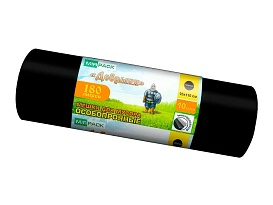 Мешки для мусора 180 л, ароматизированные, черные, в рулоне 10 шт., ПВД, 100 мкм, 1100х930 мм, Добрыня, Dob18010black в Нижнем Новгороде